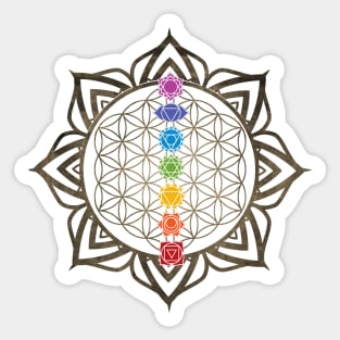 Flower of Life Chakra Healing Mandala Sticker